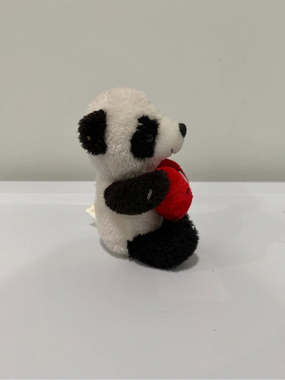 Plush Panda Pet Toy with Red Heart